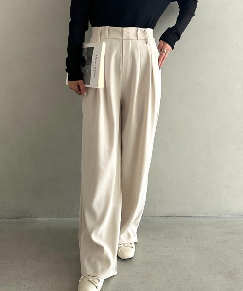 MYMOOD.(マイムード)の「丈感長めでシーズンレス♪ ベーシックデザインストレートスラックスパンツ【オフィスカジュアル】前ボタン仕様(スラックス・レディース・ブラック/ベージュ/グレー/アイボリー・FREE)」の18枚目の写真