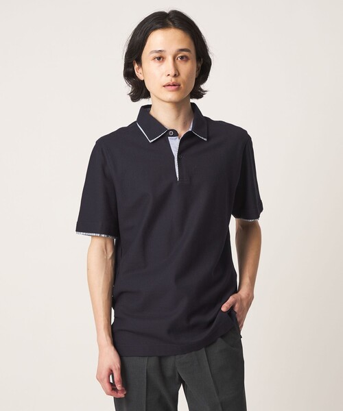 A DAY IN THE LIFE UNITED ARROWS(アデイインザライフユナイテッドアローズ)の「ダブルカラー ハニカム ポロシャツ<A DAY IN THE LIFE>(ポロシャツ・メンズ・ホワイト/ネイビー/コバルトブルー・XL/L/M)」の1枚目の写真