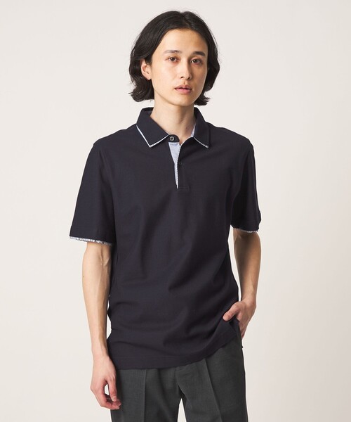 A DAY IN THE LIFE UNITED ARROWS(アデイインザライフユナイテッドアローズ)の「ダブルカラー ハニカム ポロシャツ<A DAY IN THE LIFE>(ポロシャツ・メンズ・ホワイト/ネイビー/コバルトブルー・XL/L/M)」の4枚目の写真