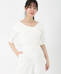 ノアストレッチⅡ_アシンメトリーリボン風ニット