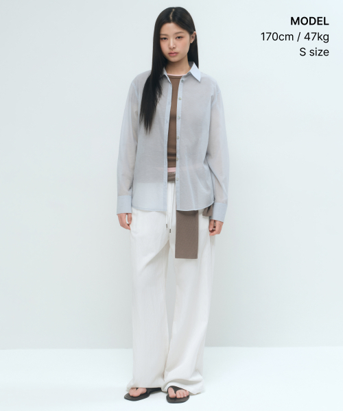 MUSINSA STANDARD WOMAN（ムシンサスタンダードウーマン）の「ウィメンズリラックスドシアシャツ[ライトブルー]（シャツ/ブラウス・レディース・その他・X-SMALL/SMALL/MEDIUM/LARGE）」の5枚目の写真