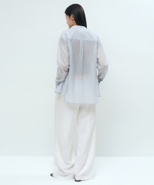 MUSINSA STANDARD WOMAN（ムシンサスタンダードウーマン）の「ウィメンズリラックスドシアシャツ[ライトブルー]（シャツ/ブラウス・レディース・その他・X-SMALL/SMALL/MEDIUM/LARGE）」の4枚目の写真