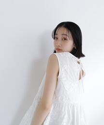 NATURAL BEAUTY BASIC | テープ刺繍ペプラムシャツ(シャツ/ブラウス)