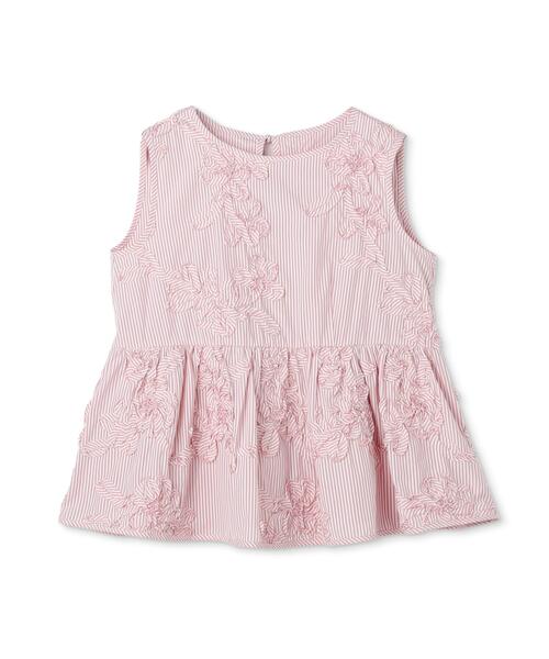 NATURAL BEAUTY BASIC（ナチュラルビューティーベーシック）の「テープ刺繍ペプラムシャツ（シャツ/ブラウス・レディース・ブルー系その他/ピンク系その他/オフホワイト・ﾌﾘ-）」の11枚目の写真