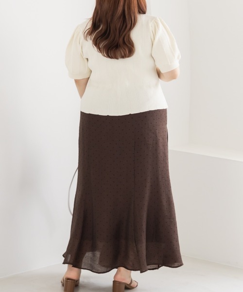 CLETTE（クレット）の「CLETTEオリジナルフリルポロニット（ニット/セーター・レディース・チャコールグレー/ワイン/アイボリー・3L/LL/4L）」の6枚目の写真