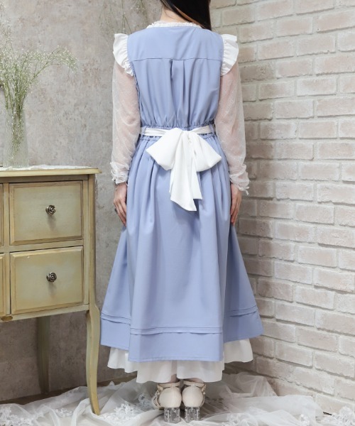 axes femme（アクシーズファム）の「バイカラーフレアノースリＯＰ（ワンピース・レディース・ホワイト/ブルー・MEDIUM）」の5枚目の写真