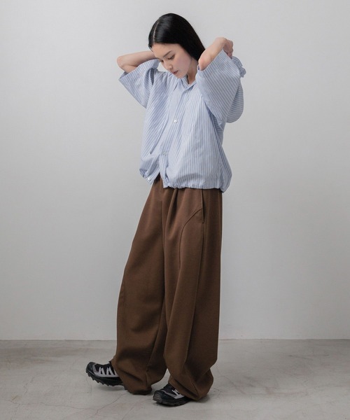 LOWRYS FARM(ローリーズファーム)の「【LFM(U)】ストライプフーディショートシャツSS 760995(シャツ/ブラウス・メンズ・ブラウン/ブルー・LARGE/MEDIUM)」の6枚目の写真