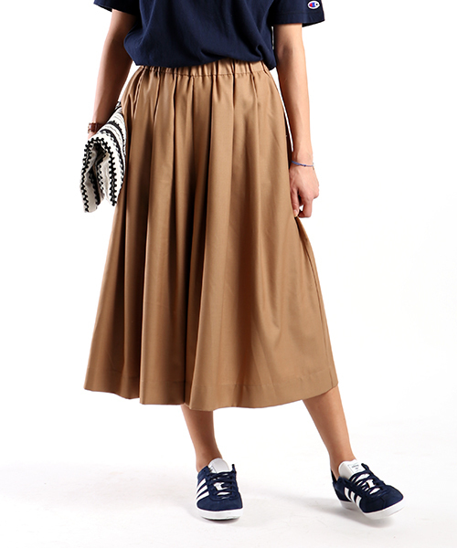 FREAK'S STORE（フリークスストア）の「タックフレアスカーチョ　-2016新作-（その他パンツ・レディース・ベージュ/ネイビー/グレー・SMALL/MEDIUM）」の3枚目の写真