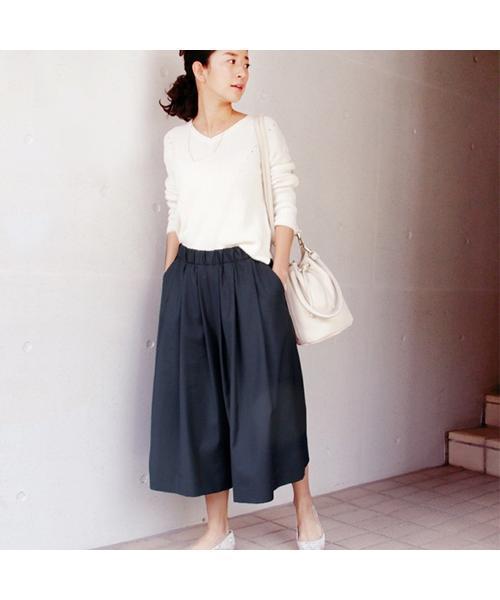 FREAK'S STORE（フリークスストア）の「タックフレアスカーチョ　-2016新作-（その他パンツ・レディース・ベージュ/ネイビー/グレー・SMALL/MEDIUM）」の16枚目の写真