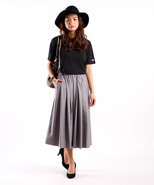 FREAK'S STORE（フリークスストア）の「タックフレアスカーチョ　-2016新作-（その他パンツ・レディース・ベージュ/ネイビー/グレー・SMALL/MEDIUM）」の6枚目の写真