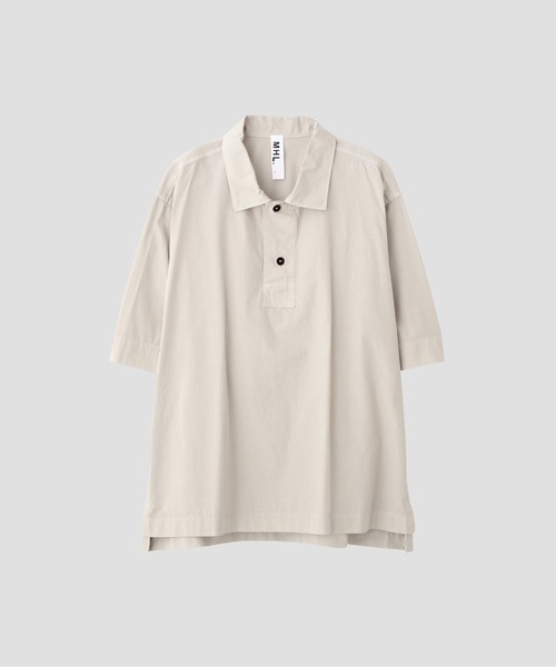 MHL.（エムエイチエル）の「COMPACT COTTON POPLIN（シャツ/ブラウス・メンズ・グレー/ライム・SMALL/MEDIUM/LARGE）」の5枚目の写真