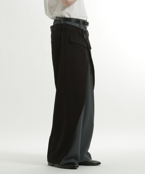 HARE（ハレ）の「【SET UP対応】ハイショクレイヤードパンツ（スラックス・メンズ・ブルー/ブラック/ベージュ・FREE）」の14枚目の写真