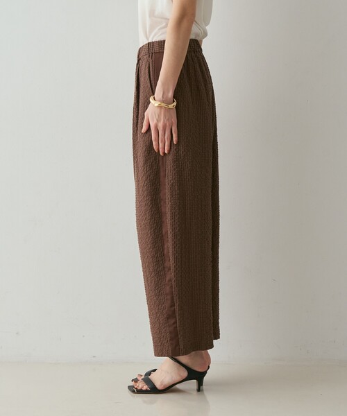 qualite(カリテ)の「【セットアップ対応】シアーギンガムクロップドパンツ 夏服 春服 リラックス 大人カジュアル(その他パンツ・レディース・ネイビー/ブラウン/ホワイト・38/36)」の22枚目の写真