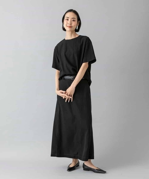 MICHEL KLEIN(ミッシェル・クラン)の「シアーTブラウス(シャツ/ブラウス・レディース・ホワイト/ライトグレー/ブラック・38/40)」の7枚目の写真
