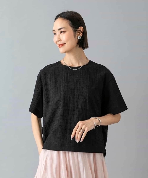 MICHEL KLEIN(ミッシェル・クラン)の「シアーTブラウス(シャツ/ブラウス・レディース・ホワイト/ライトグレー/ブラック・38/40)」の10枚目の写真