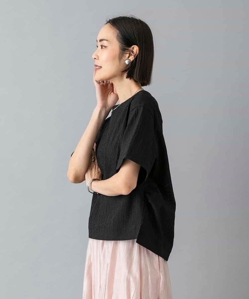 MICHEL KLEIN(ミッシェル・クラン)の「シアーTブラウス(シャツ/ブラウス・レディース・ホワイト/ライトグレー/ブラック・38/40)」の11枚目の写真