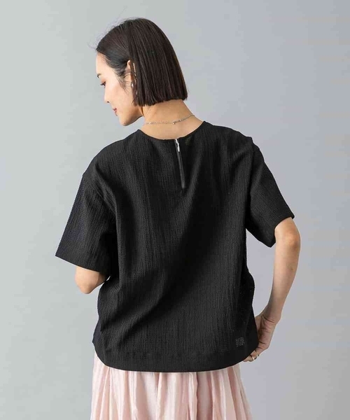 MICHEL KLEIN(ミッシェル・クラン)の「シアーTブラウス(シャツ/ブラウス・レディース・ホワイト/ライトグレー/ブラック・38/40)」の12枚目の写真