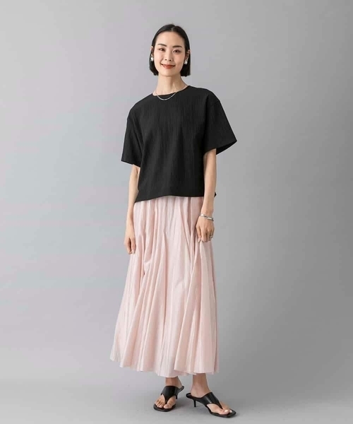 MICHEL KLEIN(ミッシェル・クラン)の「シアーTブラウス(シャツ/ブラウス・レディース・ホワイト/ライトグレー/ブラック・38/40)」の13枚目の写真