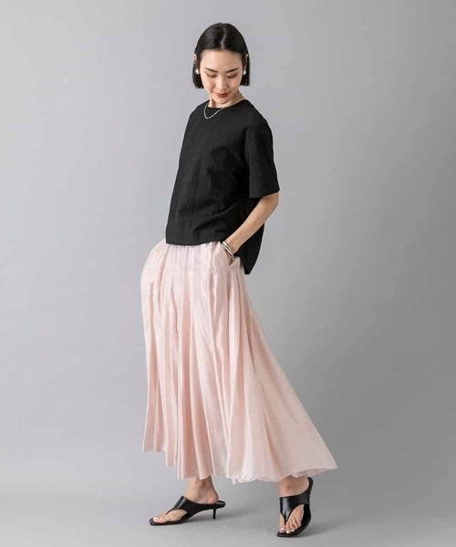 MICHEL KLEIN(ミッシェル・クラン)の「シアーTブラウス(シャツ/ブラウス・レディース・ホワイト/ライトグレー/ブラック・38/40)」の14枚目の写真