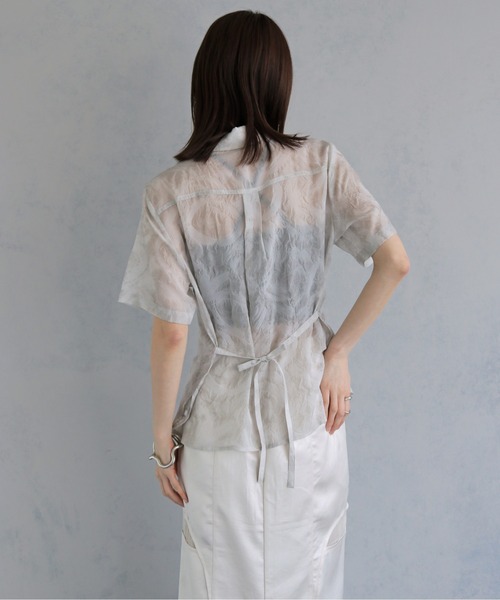 &g'aime（アンジェム）の「【&ｇ'aime 】エンボスチュニックシャツ　EmbossTunicShirt（シャツ/ブラウス・レディース・グレー/ブラック・FREE）」の20枚目の写真