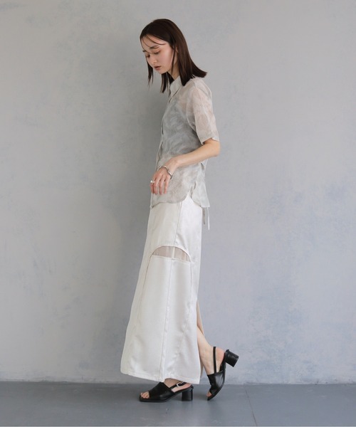 &g'aime（アンジェム）の「【&ｇ'aime 】エンボスチュニックシャツ　EmbossTunicShirt（シャツ/ブラウス・レディース・グレー/ブラック・FREE）」の22枚目の写真
