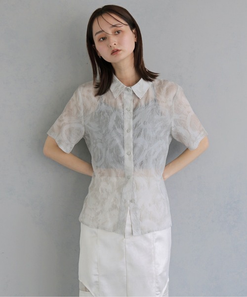 &g'aime（アンジェム）の「【&ｇ'aime 】エンボスチュニックシャツ　EmbossTunicShirt（シャツ/ブラウス・レディース・グレー/ブラック・FREE）」の15枚目の写真