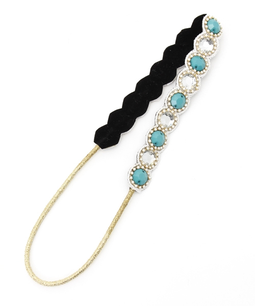 チャイハネ（チャイハネ）の「【チャイハネ】カラージュヘアバンド（ヘアバンド・レディース・ターコイズブルー/ピンク/ホワイト・FREE）」の2枚目の写真