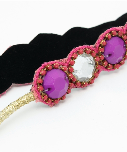 チャイハネ（チャイハネ）の「【チャイハネ】カラージュヘアバンド（ヘアバンド・レディース・ターコイズブルー/ピンク/ホワイト・FREE）」の7枚目の写真