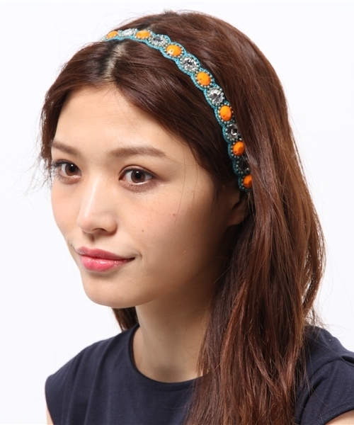 チャイハネ（チャイハネ）の「【チャイハネ】カラージュヘアバンド（ヘアバンド・レディース・ターコイズブルー/ピンク/ホワイト・FREE）」の10枚目の写真