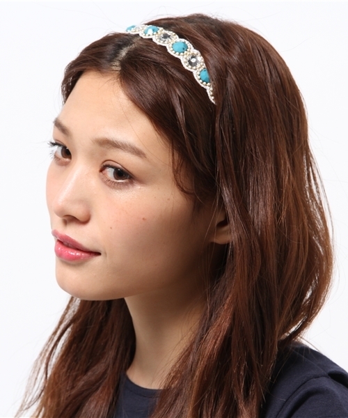 チャイハネ（チャイハネ）の「【チャイハネ】カラージュヘアバンド（ヘアバンド・レディース・ターコイズブルー/ピンク/ホワイト・FREE）」の8枚目の写真