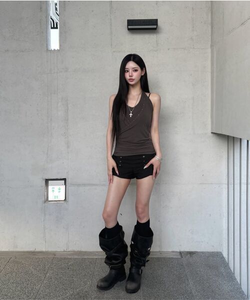 Midnight Move(ミッドナイトムーブ)の「double top (dark grey)(Tシャツ/カットソー・レディース・その他・FREE)」の6枚目の写真