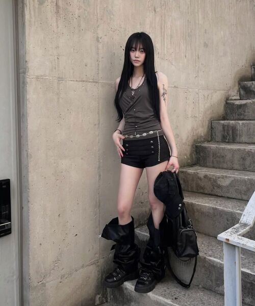Midnight Move(ミッドナイトムーブ)の「double top (dark grey)(Tシャツ/カットソー・レディース・その他・FREE)」の8枚目の写真