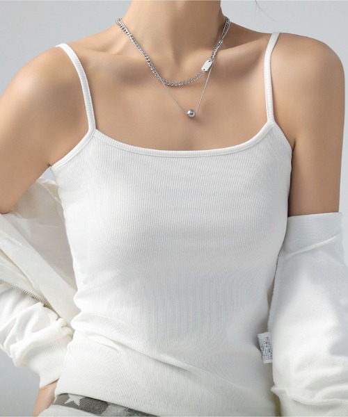 MAISON DE THERESE（メゾン ド テレーズ）の「6 色展開 コットンリブ キャミソール 脇肉カバー インナー アウター兼用（キャミソール・レディース・グレー/ブラック/チャコールグレー/ブラウン系その他2/ホワイト/モカ・M）」の12枚目の写真