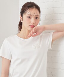 index | 【接触冷感】エンブレムロゴ刺繍Tシャツ《UVケア/洗濯機OK》(Tシャツ/カットソー)