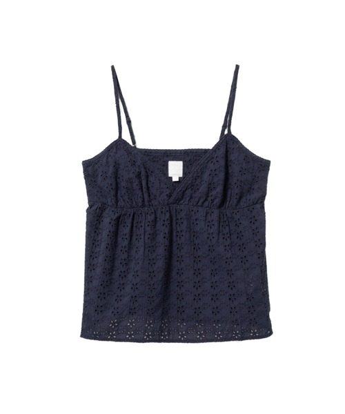 A BATHING APE(アベイシングエイプ)の「HEART BADGE WOVEN GARMENT DYE CAMI TOP(キャミソール・レディース・ネイビー・SMALL/X-SMALL)」の1枚目の写真
