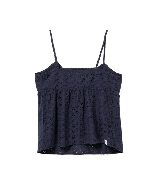A BATHING APE(アベイシングエイプ)の「HEART BADGE WOVEN GARMENT DYE CAMI TOP(キャミソール・レディース・ネイビー・SMALL/X-SMALL)」の2枚目の写真