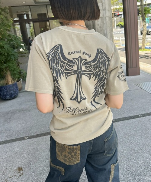 LAC-VERT(ラック・ヴェール)の「フィットリブピグメントプリントTシャツ(Tシャツ/カットソー・レディース・ブラウン/グレイッシュベージュ・FREE)」の12枚目の写真