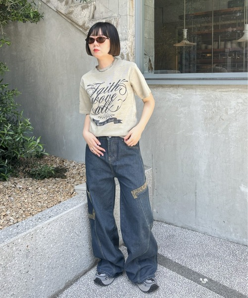 LAC-VERT(ラック・ヴェール)の「フィットリブピグメントプリントTシャツ(Tシャツ/カットソー・レディース・ブラウン/グレイッシュベージュ・FREE)」の14枚目の写真