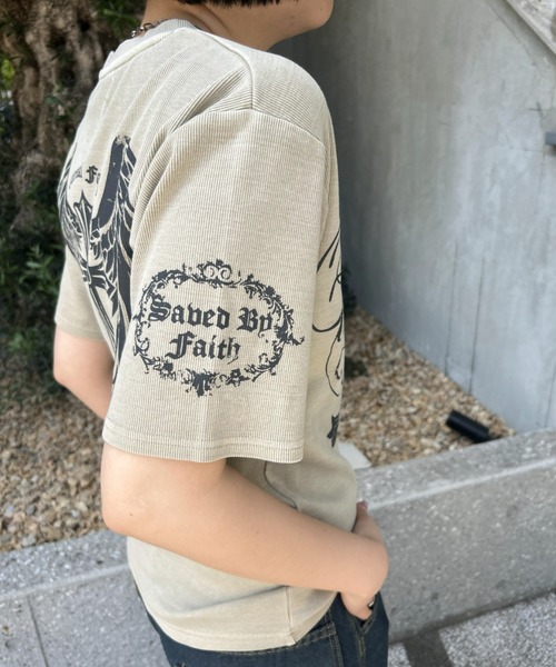 LAC-VERT(ラック・ヴェール)の「フィットリブピグメントプリントTシャツ(Tシャツ/カットソー・レディース・ブラウン/グレイッシュベージュ・FREE)」の13枚目の写真