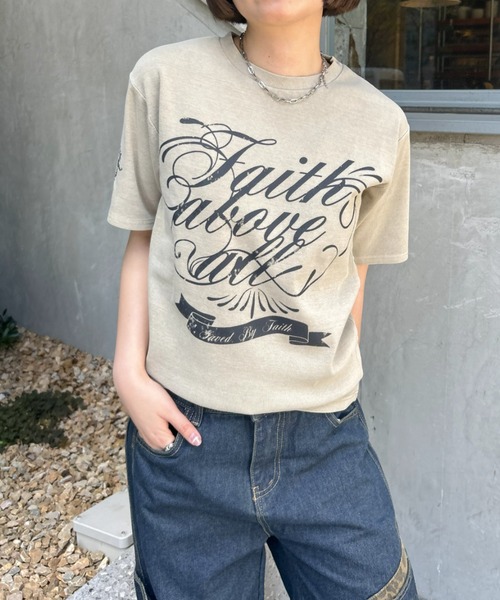 LAC-VERT(ラック・ヴェール)の「フィットリブピグメントプリントTシャツ(Tシャツ/カットソー・レディース・ブラウン/グレイッシュベージュ・FREE)」の11枚目の写真