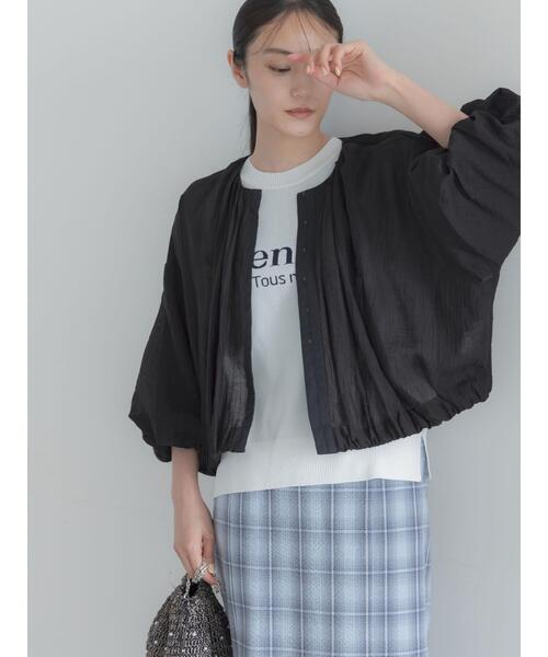 Te chichi(テチチ)の「シアー楊柳ギャザーブルゾン(ブルゾン・レディース・ブラック/オフホワイト・F)」の17枚目の写真