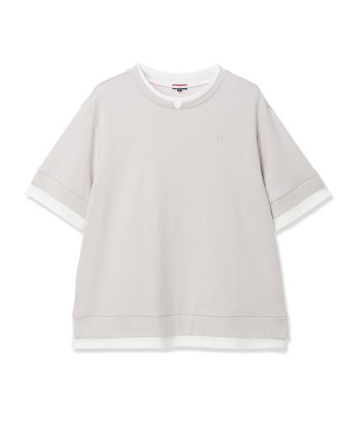 Petit Honfleur（プチオンフルール）の「レイヤード風スリットカットプルオーバー【接触冷感・UVカット】（Tシャツ/カットソー・レディース・グレー/ネイビー・M/L）」の17枚目の写真
