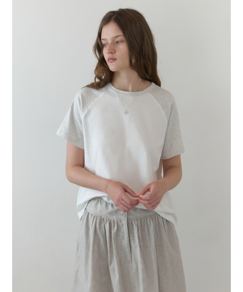 THEMITTEN(ザ・ミトン)の「Brume half t-shirt (white/melange)(Tシャツ/カットソー・レディース・その他・FREE)」の1枚目の写真