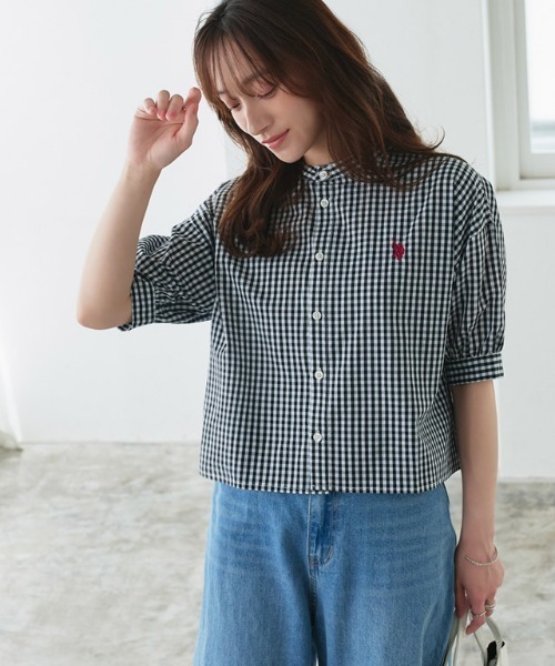 U.S. POLO ASSN.(ユーエスポロアッスン)の「U.S. POLO ASSN. クロップド丈ボリュームスリーブブラウス(シャツ/ブラウス・レディース・オフホワイト/ネイビー系/ブラック系その他/ブルー系その他・L/M/3L/LL)」の22枚目の写真