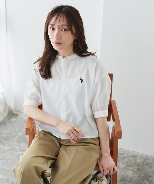 U.S. POLO ASSN.(ユーエスポロアッスン)の「U.S. POLO ASSN. クロップド丈ボリュームスリーブブラウス(シャツ/ブラウス・レディース・オフホワイト/ネイビー系/ブラック系その他/ブルー系その他・L/M/3L/LL)」の18枚目の写真