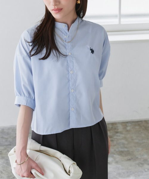 U.S. POLO ASSN.(ユーエスポロアッスン)の「U.S. POLO ASSN. クロップド丈ボリュームスリーブブラウス(シャツ/ブラウス・レディース・オフホワイト/ネイビー系/ブラック系その他/ブルー系その他・L/M/3L/LL)」の20枚目の写真