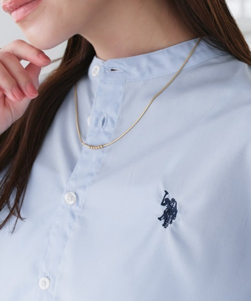 U.S. POLO ASSN.(ユーエスポロアッスン)の「U.S. POLO ASSN. クロップド丈ボリュームスリーブブラウス(シャツ/ブラウス・レディース・オフホワイト/ネイビー系/ブラック系その他/ブルー系その他・L/M/3L/LL)」の14枚目の写真