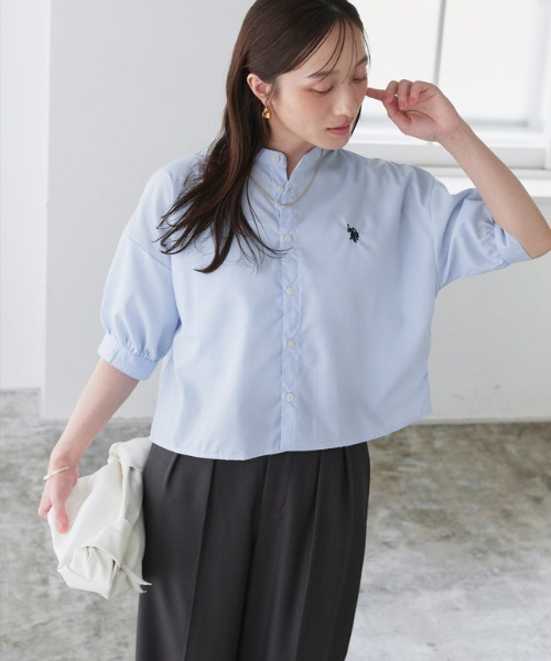 U.S. POLO ASSN.(ユーエスポロアッスン)の「U.S. POLO ASSN. クロップド丈ボリュームスリーブブラウス(シャツ/ブラウス・レディース・オフホワイト/ネイビー系/ブラック系その他/ブルー系その他・L/M/3L/LL)」の16枚目の写真