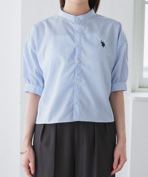 U.S. POLO ASSN.(ユーエスポロアッスン)の「U.S. POLO ASSN. クロップド丈ボリュームスリーブブラウス(シャツ/ブラウス・レディース・オフホワイト/ネイビー系/ブラック系その他/ブルー系その他・L/M/3L/LL)」の10枚目の写真