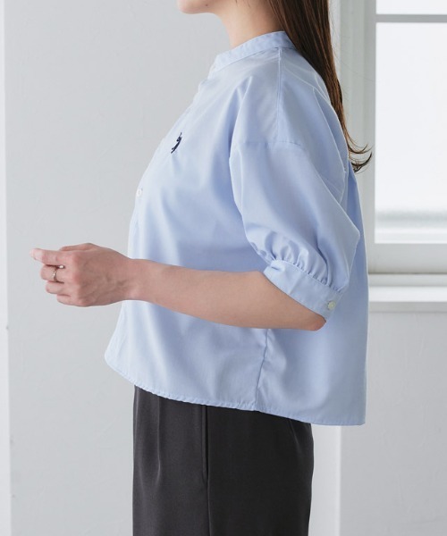 U.S. POLO ASSN.(ユーエスポロアッスン)の「U.S. POLO ASSN. クロップド丈ボリュームスリーブブラウス(シャツ/ブラウス・レディース・オフホワイト/ネイビー系/ブラック系その他/ブルー系その他・L/M/3L/LL)」の11枚目の写真